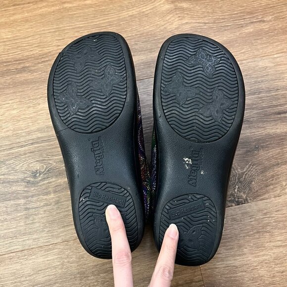 Alegria Kayla Kay 387 Rainbow Multi Color Mosaic Slip On Clogs Mules Sz 36 - Picture 6 of 11